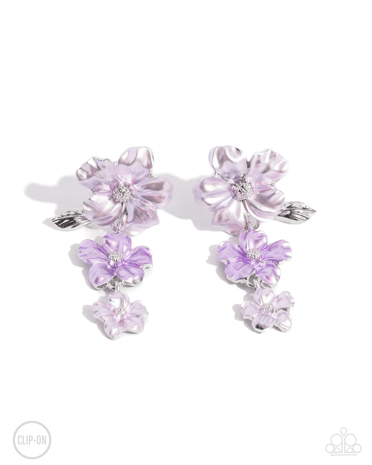 Balanced Bouquet Purple Clip-On Earring